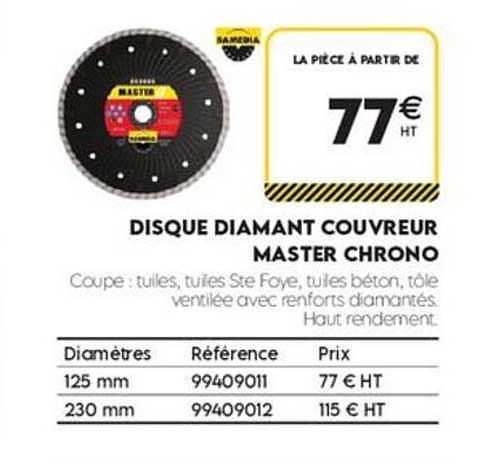 DISQUE DIAMANT COUVREUR MASTER CHRONO