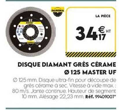DISQUE DIAMANT GRÈS CÉRAME Ø 125 MASTER UF