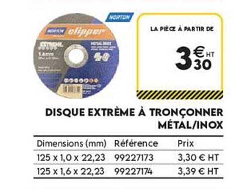 DISQUE EXTRÊME À TRONÇONNER MÉTAL/INOX