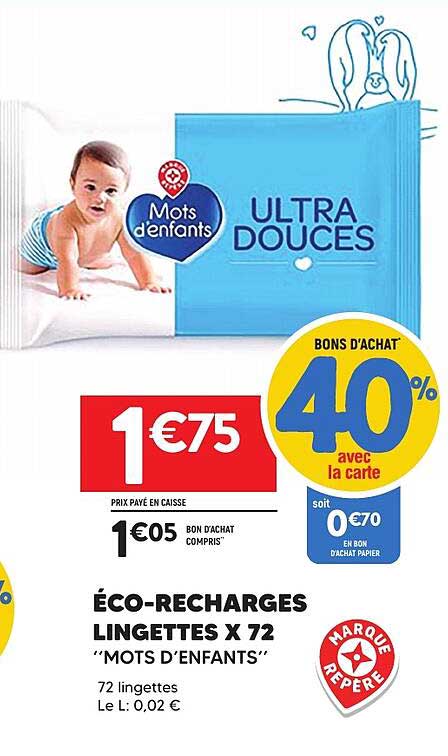 ÉCO-RECHARGES LINGETTES x72 “MOTS D’ENFANTS”