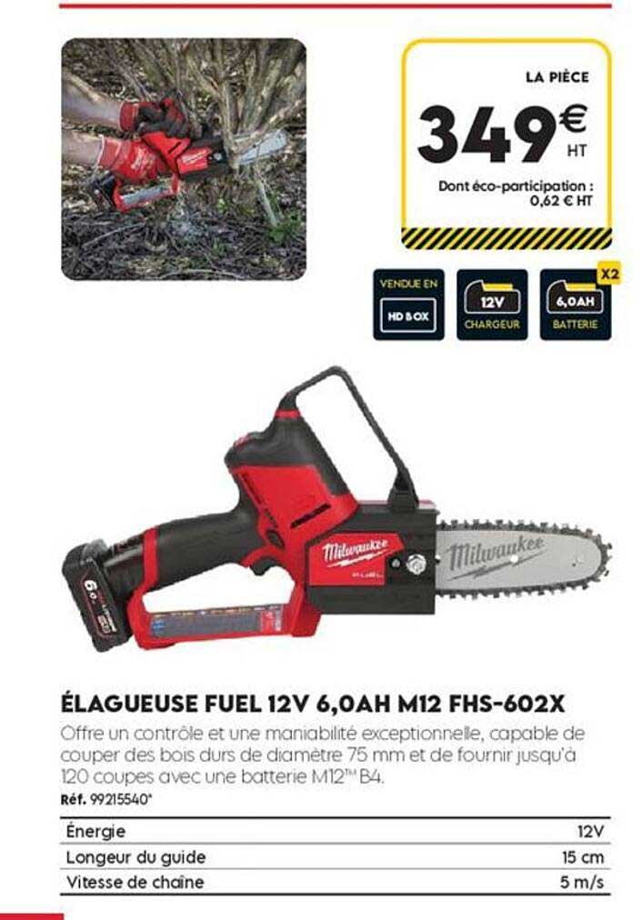 ÉLAGUEUSE FUEL 12V 6,0AH M12 FHS-602X