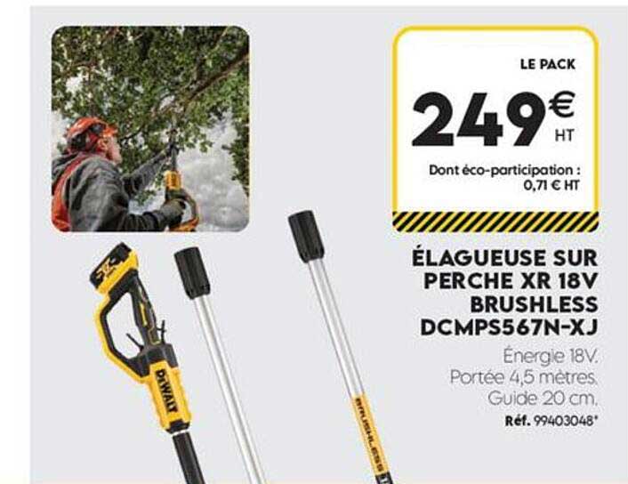 ÉLAGUEUSE SUR PERCHE XR 18V BRUSHLESS DCMPS567N-XJ