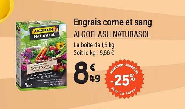 Engrais corne et sang ALGOF LASH NATURASOL