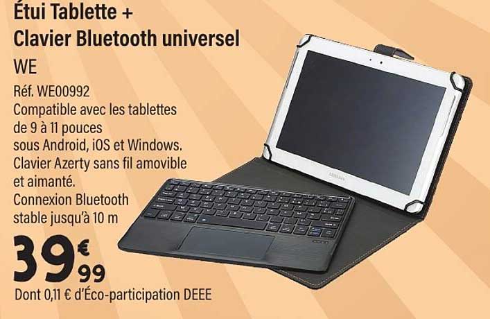 Étui Tablette + Clavier Bluetooth universel
