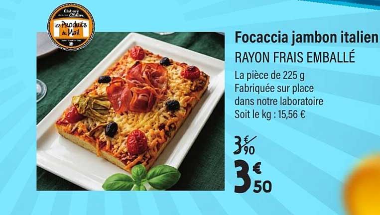 Focaccia jambon italien