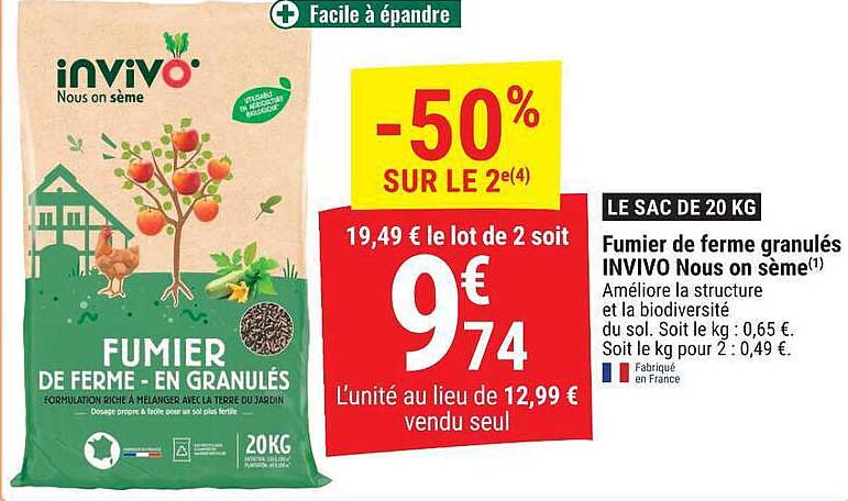 Fumier de ferme granulés INVIVO Nous on sème