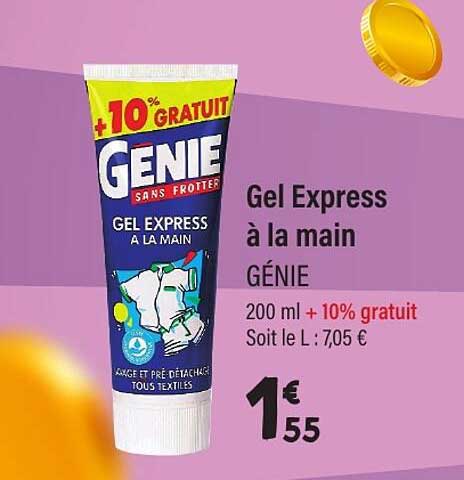 Gel Express à la main GÉNIE 200 ml + 10% gratuit