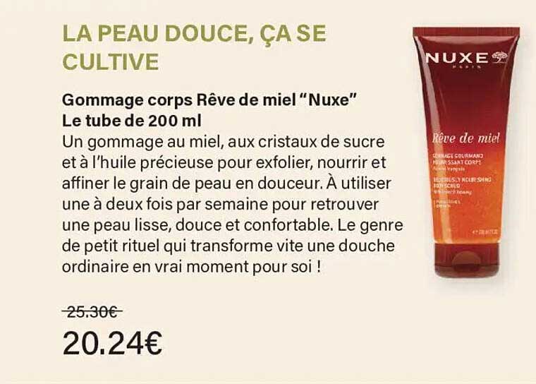 Gommage corps Rêve de miel “Nuxe”