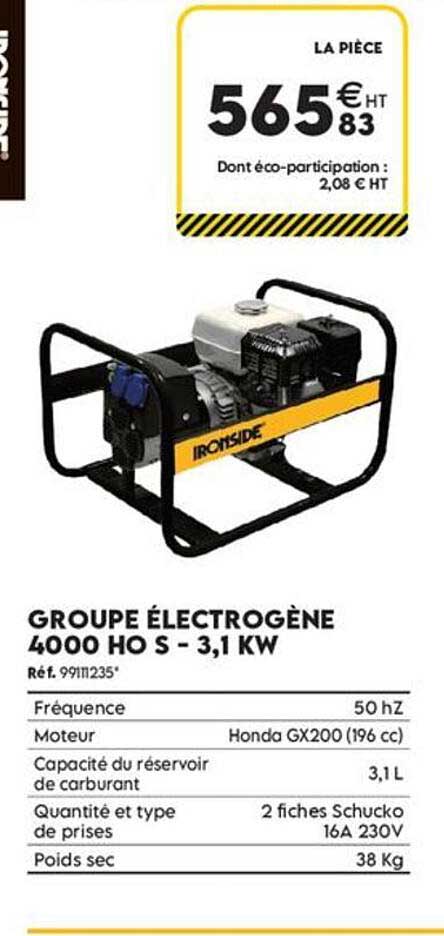 GROUPE ÉLECTROGÈNE 4000 HO S - 3,1 KW