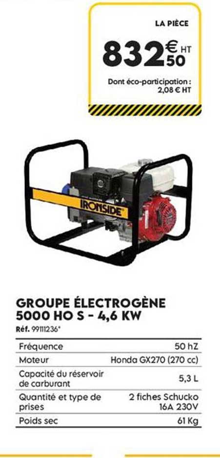 GROUPE ÉLECTROGÈNE 5000 HO S - 4,6 KW