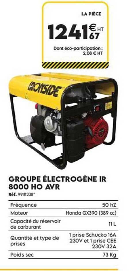 GROUPE ÉLECTROGÈNE IR 8000 HO AVR