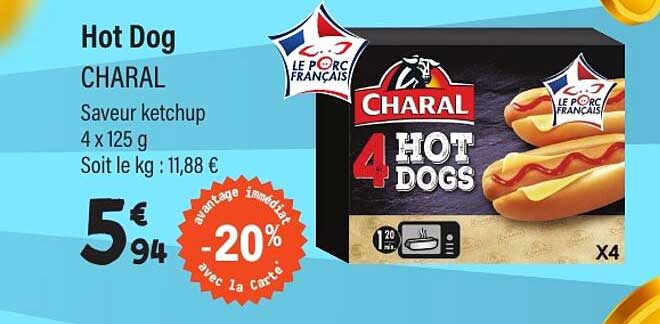 Hot Dog CHARAL Saveur ketchup 4 x 125 g