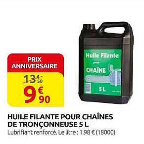 HUILE FILANTE POUR CHAÎNES DE TRONÇONNEUSE 5 L