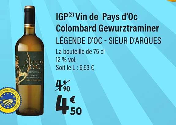IGP(2) Vin de Pays d'Oc Colombard Gewurztraminer