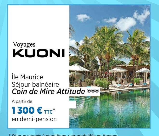 Île Maurice Séjour balnéaire Coin de Mire Attitude