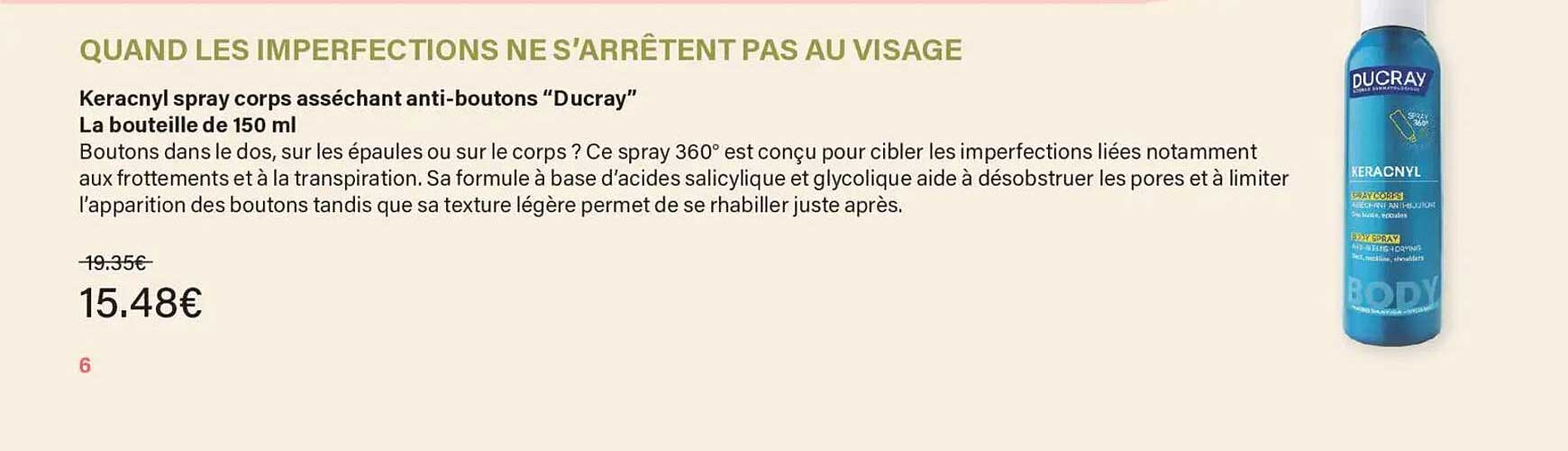 Keracnyl spray corps asséchant anti-boutons “Ducray”