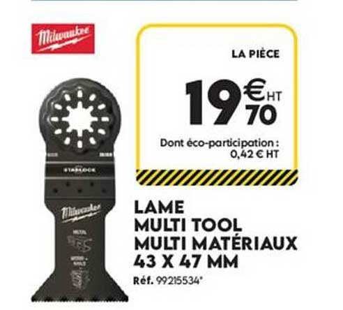 LAME MULTI TOOL MULTI MATÉRIAUX 43 X 47 MM