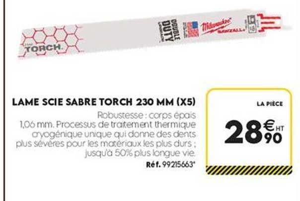 LAME SCIE SABRE TORCH 230 MM (X5)