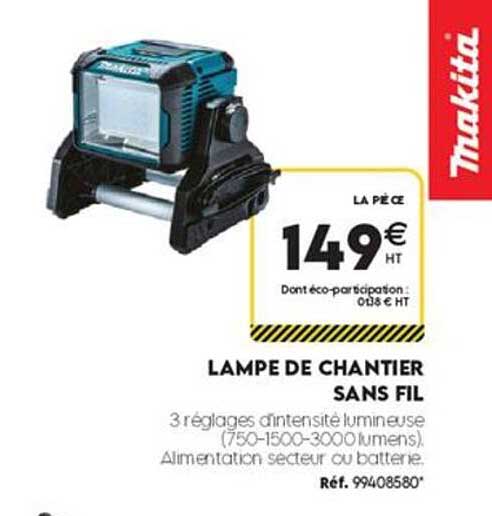 LAMPE DE CHANTIER SANS FIL