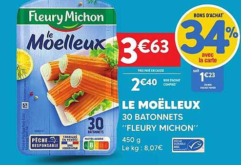 Le moelleux 30 bâtonnets “Fleury Michon”