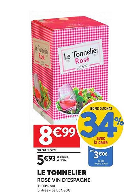 LE TONNELIER ROSÉ VIN D'ESPAGNE