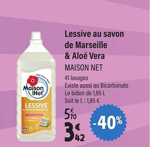 Lessive au savon de Marseille & Aloé Vera