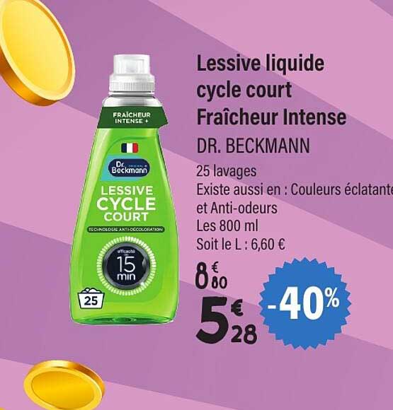 Lessive liquide cycle court Fraîcheur Intense DR. BECKMANN