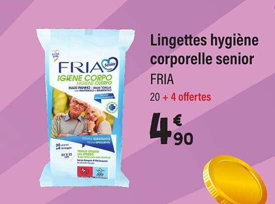 Lingettes hygiène corporelle senior FRIA 20 + 4 offertes