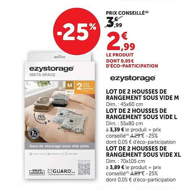 LOT DE 2 HOUSSES DE RANGEMENT SOUS VIDE M