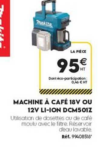 MACHINE À CAFÉ 18V OU 12V LI-ION DCM501Z