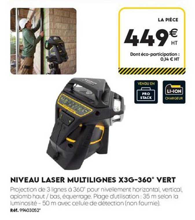NIVEAU LASER MULTILIGNES X3G-360° VERT