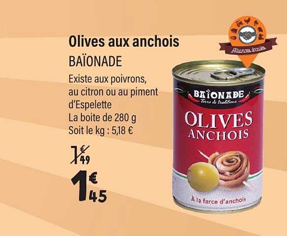 Olives aux anchois BAÏONADE