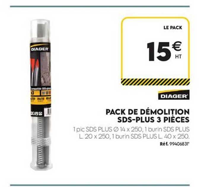 PACK DE DÉMOLITION SDS-PLUS 3 PIÈCES