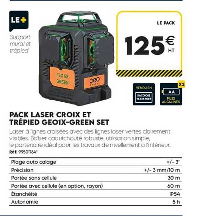 PACK LASER CROIX ET TRÉPIED GEO1X-GREEN SET