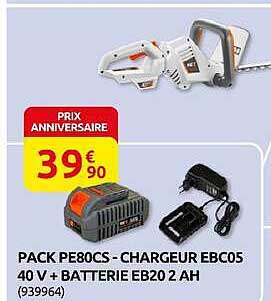 PACK PE80CS - CHARGEUR EBC05 40 V + BATTERIE EB20 2 AH (939964)