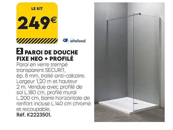 PAROI DE DOUCHE FIXE NEO + PROFILÉ
