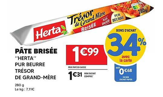 PÂTE BRISÉE "HERTA" PUR BEURRE TRÉSOR DE GRAND-MÈRE