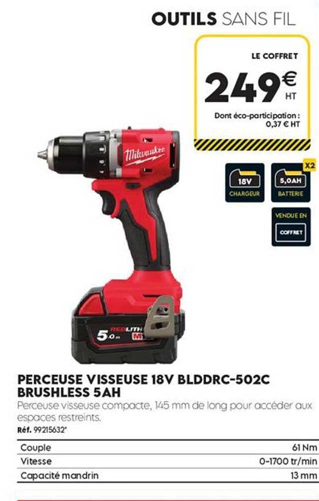 PERCEUSE VISSEUSE 18V BLDDRC-502C BRUSHLESS 5AH