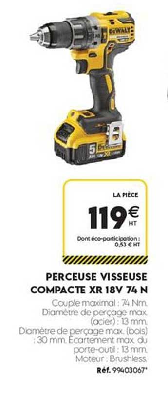 PERCEUSE VISSEUSE COMPACTE XR 18V 74 N