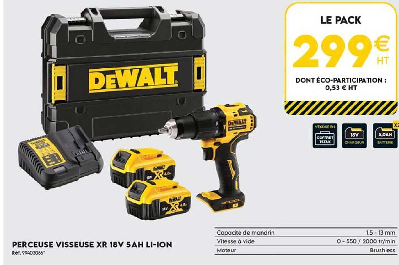 PERCEUSE VISSEUSE XR 18V 5AH LI-ION