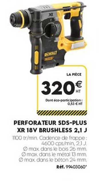 PERFORATEUR SDS-PLUS XR 18V BRUSHLESS 2,1 J