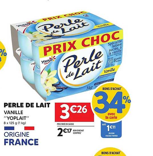 PERLE DE LAIT VANILLE "YOPLAIT"