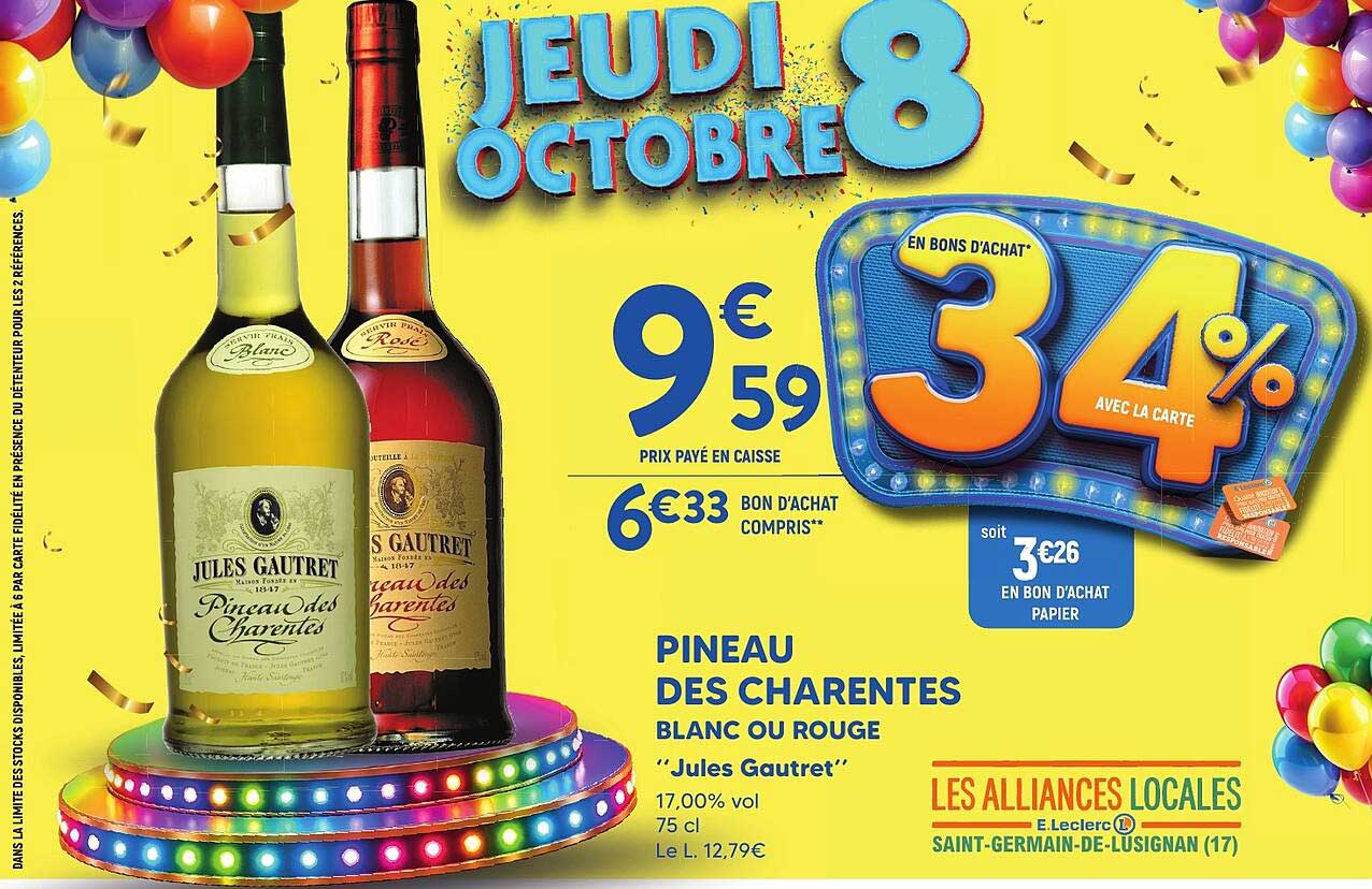 PINEAU DES CHARENTES BLANC OU ROUGE “Jules Gautret”