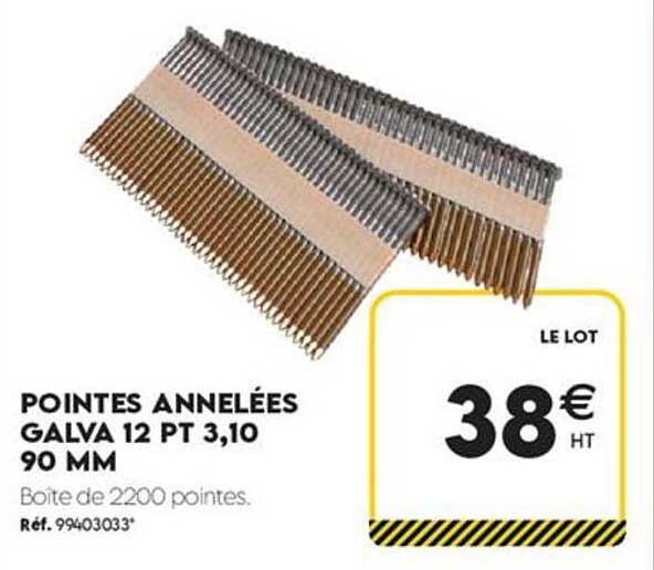 POINTES ANNELEES GALVA 12 PT 3,10 90 MM
