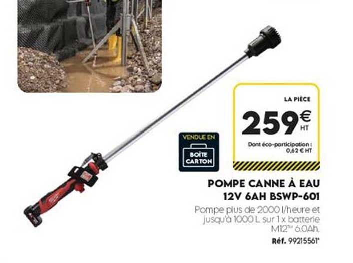POMPE CANNE À EAU 12V 6AH BSWP-601