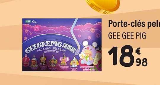 Porte-clés peluche GEE GEE PIG
