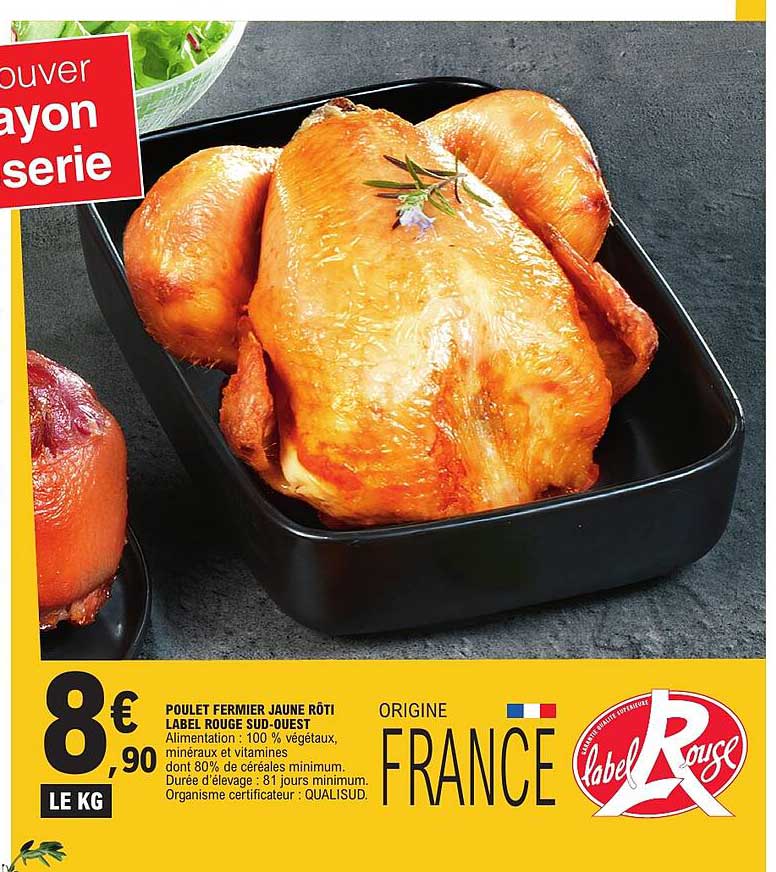 POULET FERMIER JAUNE RÔTI LABEL ROUGE SUD-OUEST