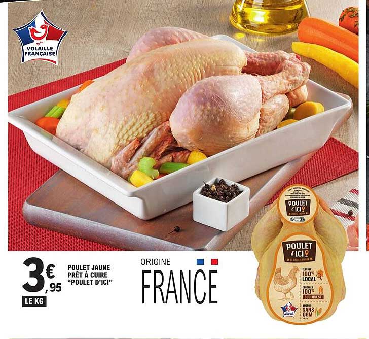 POULET JAUNE PRÊT À CUIRE “POULET D’ICI”