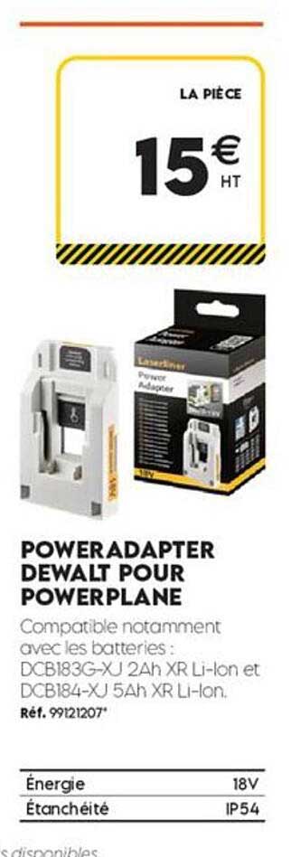 POWER ADAPTER DEWALT POUR POWER PLANE