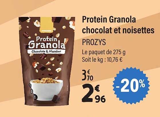 Protein Granola chocolat et noisettes PROZYS